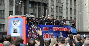 Чествование Сборной России по хоккею в Москве